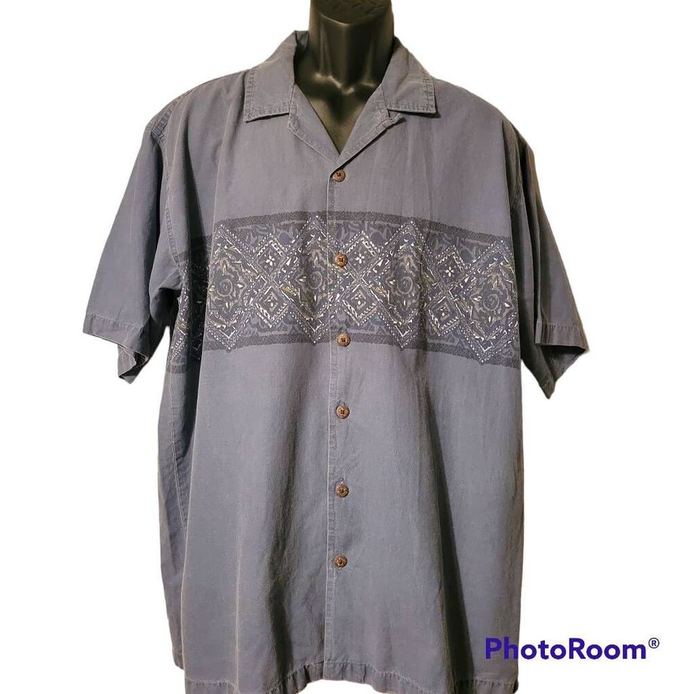 No Boundaries Short Sleeve Cotton Button Down Shirt Size XL